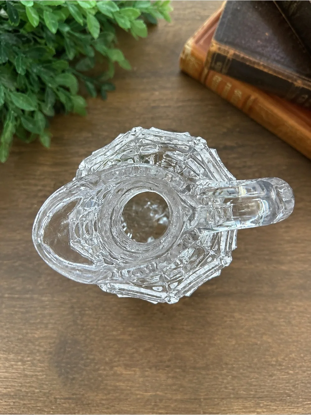 Antique EAPG Pressed Glass Pitcher Clear Heavy Cut Diamond Panel Pattern